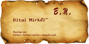Bitai Mirkó névjegykártya